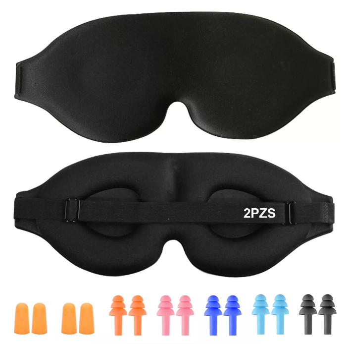 KIT 2 Antifaces + 7 pares De Tapones Para Los Oídos