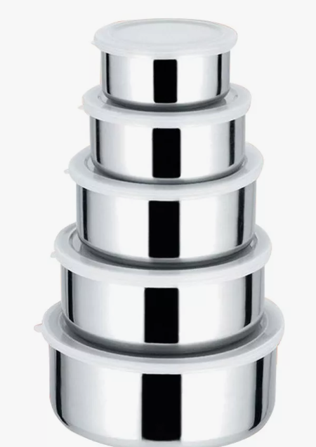 5 Tuppers elegantes de acero inoxidable