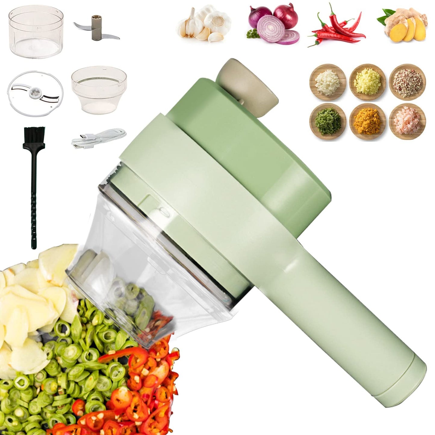 Cortador Eléctrico 4 En 1 Picador De Ver