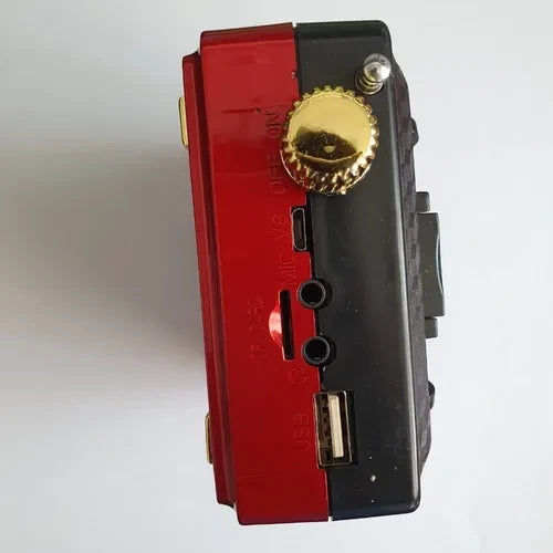 Bocina Bluetooth Portátil Con Radio Fm, Usb Spe-593, Rojo