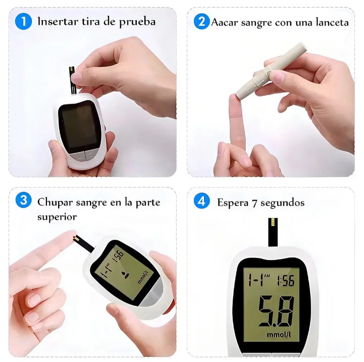Glucometro Digital + 50 Tiras Y 50 Lancetas Sacre Solutions