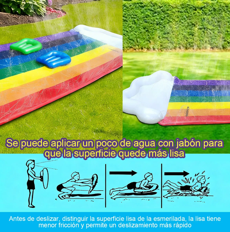 Aqua Fun | Deslizador Doble 4.8m Con 2 Tablas Surf