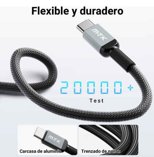 Cable de 2 METROS Reforzado Tipo C