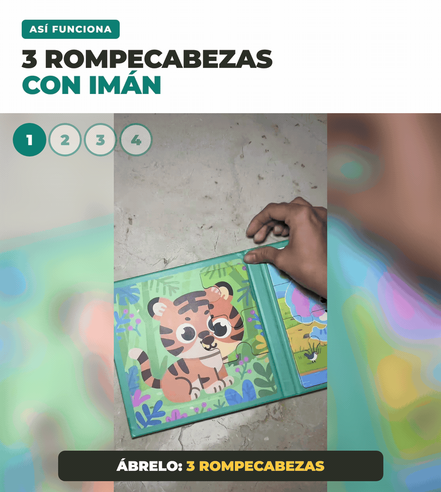 RompeImán 3 rompecabezas con imán, también en el refri