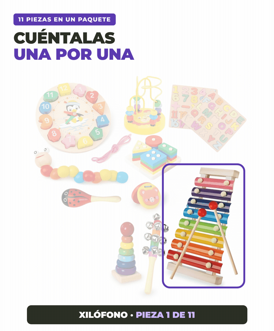 Maderitas 11 piezas una por una