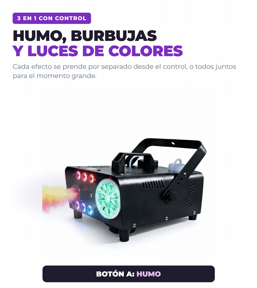 NieblaShow humo burbujas y luces