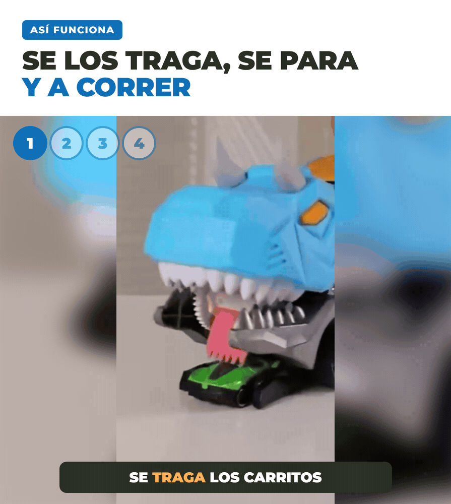 DinoPista se los traga, se para y a correr