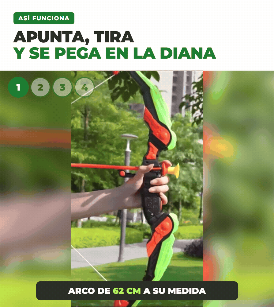 FlechaLuz apunta, tira y se pega en la diana