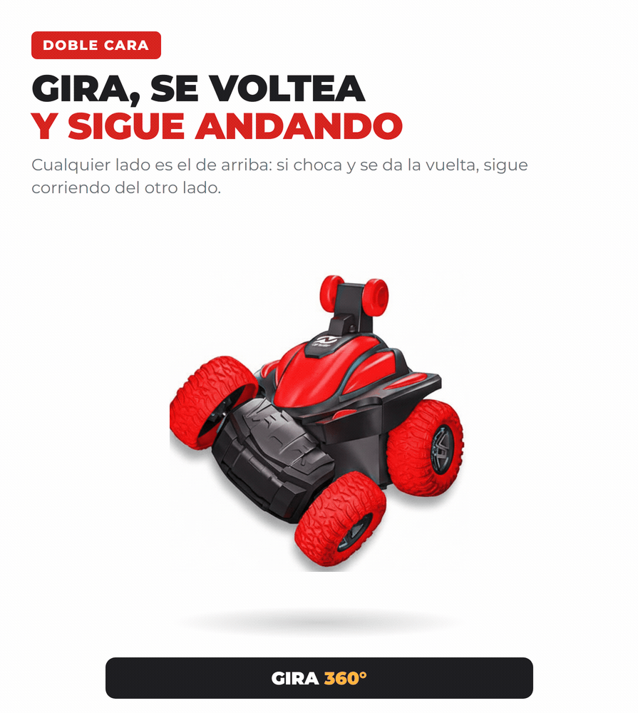 GiroRayo gira 360 y se voltea