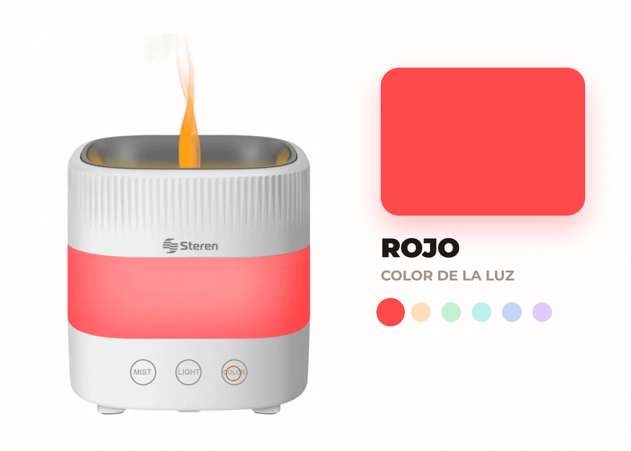 CalmaFlama: la luz cambiando de color