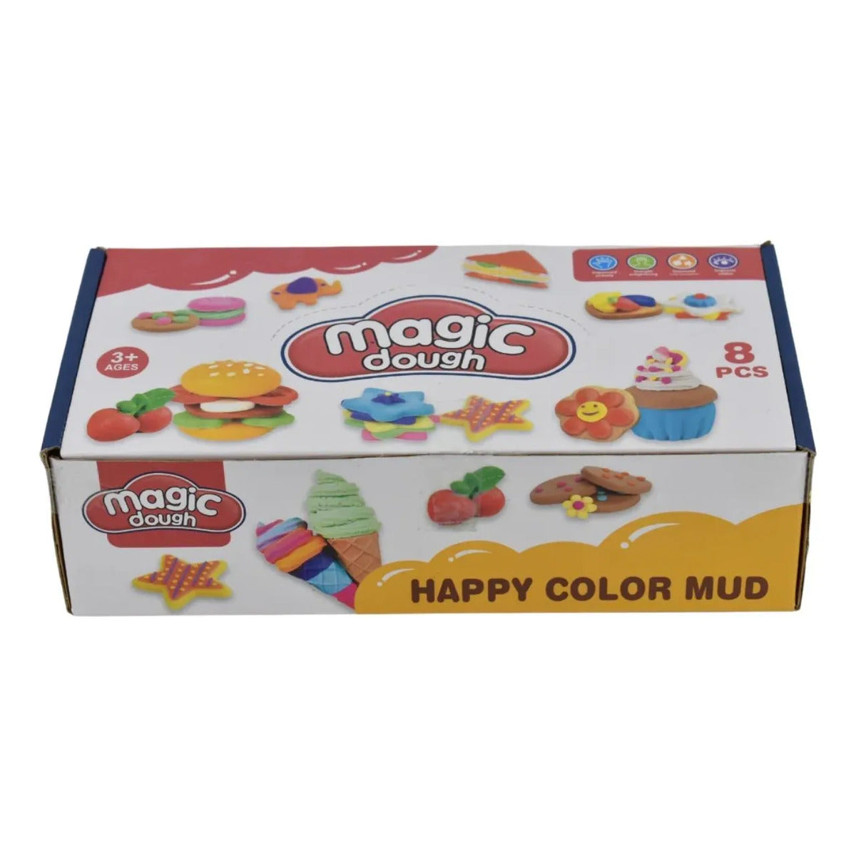 8 botes de masa de colores extra