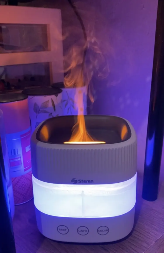 CalmaFlama encendida con efecto de flama